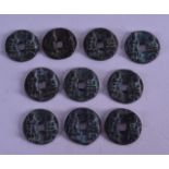 A GROUP OF TEN CHINESE COINS. 2 cm diameter. (10)
