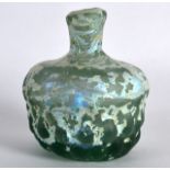 A Small Ribbed Glass bottle, 10th/12th Century, Persia. 2.75ins high.