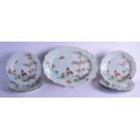 A GOOD SET OF NINE 18TH CENTURY CHINESE EXPORT SCALLOPED PLATES Yongzheng/Qianlong, together with