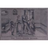 W DAVISON ALNWICK (British), Framed Black & White Engraving, "The Town Tooth Drawer". 15 cm x 22