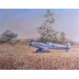 MAN TONKEY (20th Century), Framed Oil on Canvas, signed, a grounded plane in a landscape.49 cm x