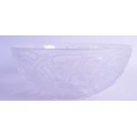 A GOOD FRENCH LALIQUE GLASS BOWL decorated with numerous aggressive bird portraits amongst