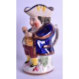 AN ALLERTONS POTTERY TOBY CHARACTER JUG modelled as a male with a portly body. 25 cm high. Good