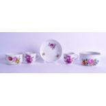 18th c. Meissen finger bowl or glass cooler with ozier moulded border painted with flowers, an