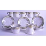 1921-1940 Noritake five coffee cans and saucer, cream jug and sugar basin. (qty) Good