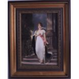 A FINE LATE 19TH CENTURY GERMAN PORCELAIN PLAQUE painted after Wagner, depicting Queen Louise,