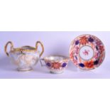 19th c. unusual Flight Barr and Barr breakfast cup and saucer painted in an imari style pattern