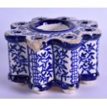 A LATE 19TH CENTURY MIDDLE EASTERN IZNIK STYLE INKWELL painted with stylised flowers. 11.5 cm
