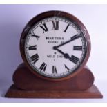 AN ANTIQUE FUSEE WALL CLOCK signed Masters Globe Road, Mile End. 42 cm diameter. Fair