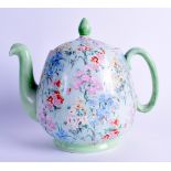 A SHELLEY CHINTZ 'MELODY' TEAPOT AND COVER. 18 cm wide.