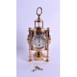 A 19TH CENTURY FRENCH INDUSTRIAL TRIPLE DIAL MANTEL CLOCK with barometer feature, silvered dials and