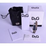 A BOXED LADIES DOLCE & GABBANA STEEL WRISTWATCH.