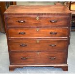 A GEORGIAN MAHOGANY CHEST OF DRAWERS, four long graduating drawers and replacement bakelite