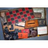 A LARGE QUANTITY OF VINTAGE GAMES, together with bezique markers, dominoes etc. (qty)