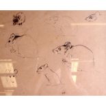 ARCHIBALD THORBURN (1860-1935), framed sketch,study of mice. 24 cm x 30 cm.