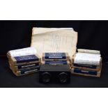 A GOOD LARGE COLLECTION OF VINTAGE STEREOSCOPE SLIDES, mostly catalogued including landmarks and