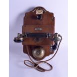 AN EDWARDIAN STERLNG PRIMAX 1908 TELEPHONE inset with a plaque stamped G Hawkes & Sons of Reading.