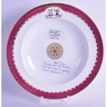 A MID 19TH CENTURY COALPORT ARMORIAL BOWL depicting the Stot-Milne family crest, Rochdale,