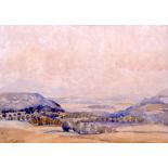 BRITISH SCHOOL (Early 20th Century), framed watercolour, indistictly signed & dated '37, mountainous