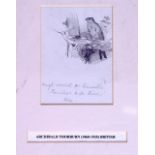 ARCHIBALD THORBURN (1860-1935), framed sketch, study of a kite. 9 cm x 7 cm.
