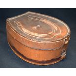 AN ANTIQUE JUDGE'S LEATHER COLLAR BOX. 21 cm wide.