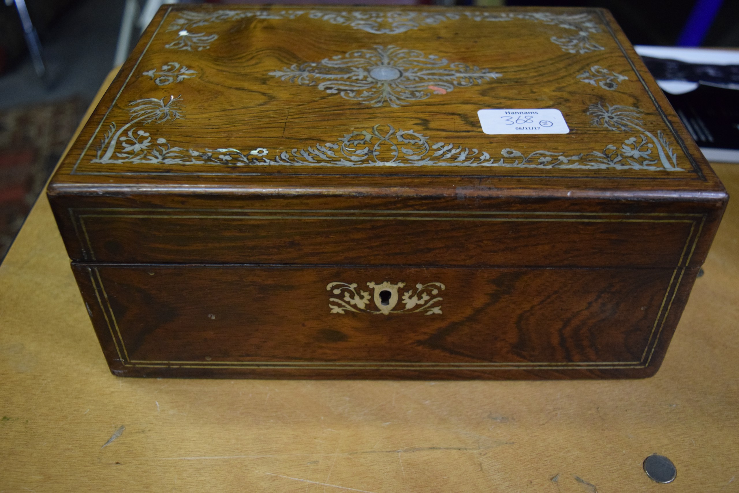 AN EARLY 20TH CENTURY INDIAN IVORY INLAID RECTANGULAR BOX together with a Victorian mother of - Image 2 of 13