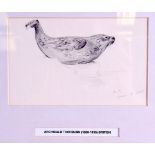 ARCHIBALD THORBURN (1860-1935), framed sketch,study of a seal. 10 cm x 15.5 cm.