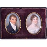 A PAIR OF EARLY 19TH CENTURY PORTRAIT IVORY MINIATURES depicting Thomas Tobin & Esther Watson