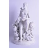 A RARE LARGE 18TH/19TH CENTURY FRENCH BISCUIT GLAZED PORCELAIN FIGURAL GROUP Attributed to Sevres,
