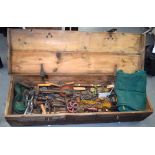 A LARGE QUANTITY OF ANTIQUE WOODWORKING TOOLS, including planes, chisel set etc. (qty)