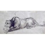 ATTRIBUTED TO RICHARD COPELAND WEATHERBY (1881-1953), framed sketch, unsigned, depicting a recumbant