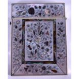 A FINE VICTORIAN MOTHER OF PEARL CARD CASE wonderfully inlaid with scrolling foliage and extensive