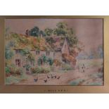 JOHN HENRY MOLE (1814-1886), Framed Pair Pastels,signed, chickens on a dusty track, together with