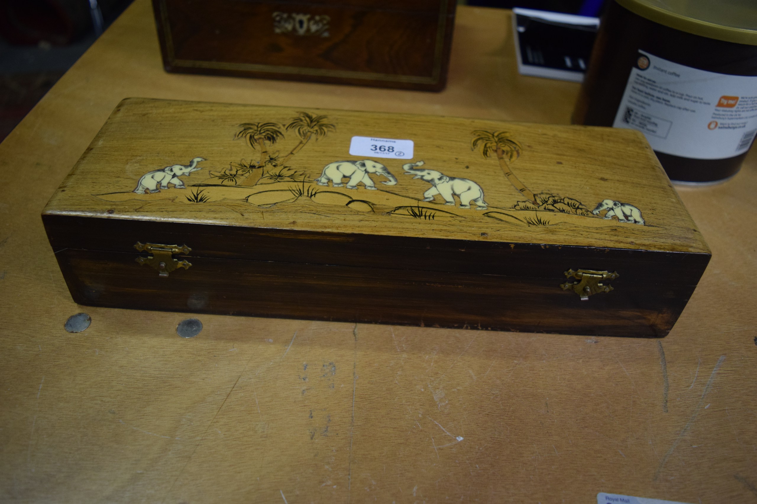 AN EARLY 20TH CENTURY INDIAN IVORY INLAID RECTANGULAR BOX together with a Victorian mother of - Image 8 of 13