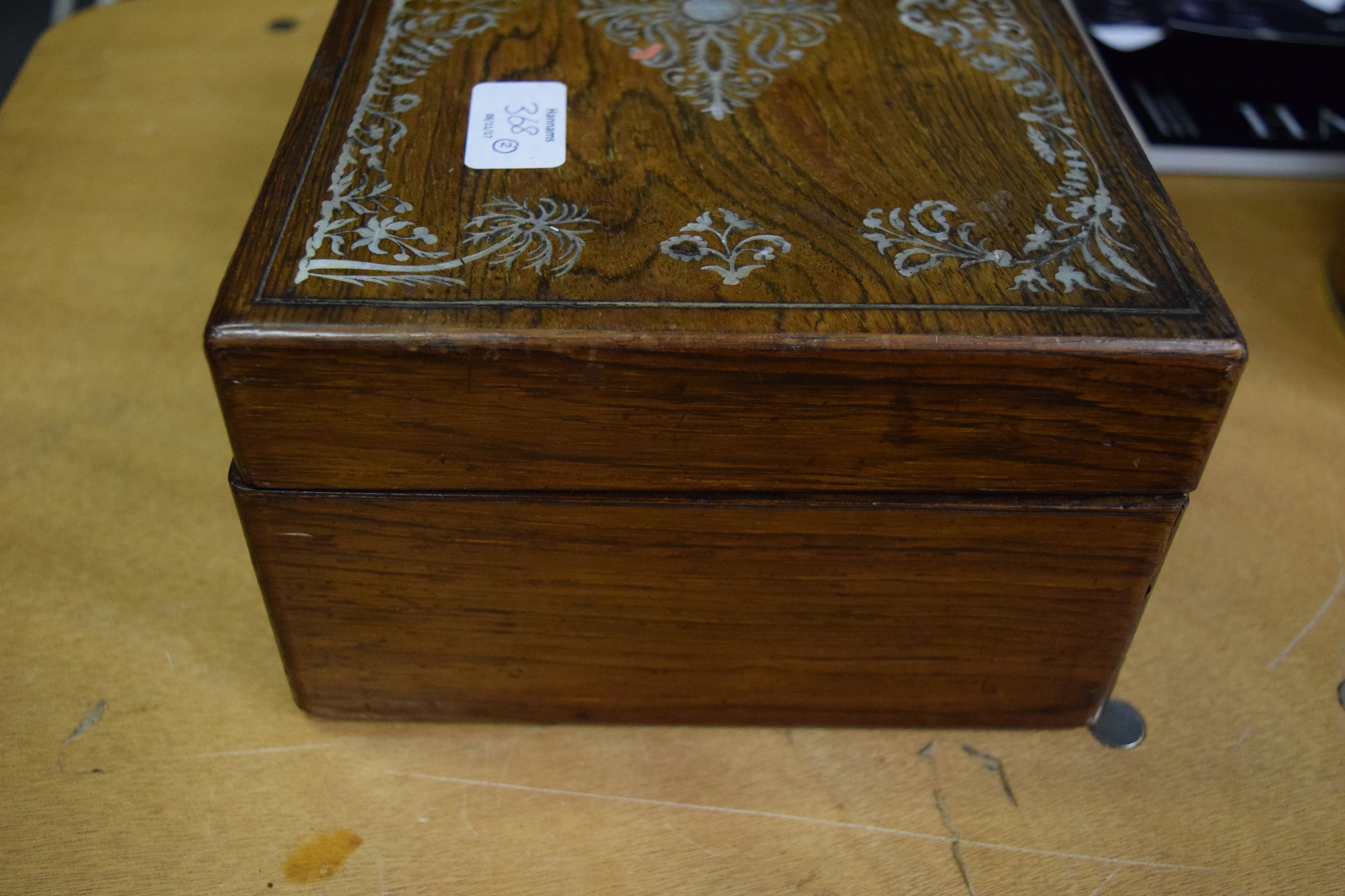 AN EARLY 20TH CENTURY INDIAN IVORY INLAID RECTANGULAR BOX together with a Victorian mother of - Image 5 of 13