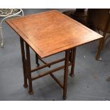 A MAHOGANY OCCASIONAL TABLE, with inlaid border. 61 cm x 70 cm.