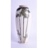 A LATE 19TH CENTURY JAPANESE MEIJI PERIOD SATSUMA VASE painted with bamboo. 23 cm high.