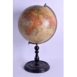 A GEOGRAPHIA 10 INCH TERRESTRIAL GLOBE 55 Fleet Street London. 44.5 cm high.