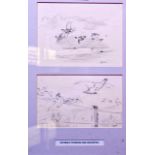 ARCHIBALD THORBURN (1860-1935), framed double sketch,study of pigeon & grouse. Largest 12.5cm x 16.5