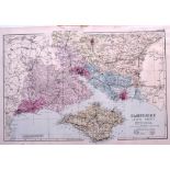 A FRAMED MAP (20th Century), depicting Hampshire. 37 cm x 48 cm.