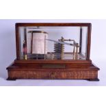 AN ANTIQUE REID & YOUNG OF GLASGOW CASED BAROGRAPH with presentation inscription to Colonel C Mcleod