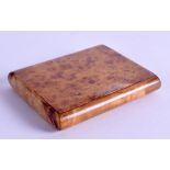 A MID VICTORIAN CARVED BURR WALNUT SNUFF BOX with well figured top. 8.75 cm x 7 cm.