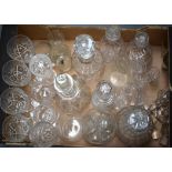 A LARGE QUANTITY OF GLASSWARE, including decanter's of varying style. (qty)