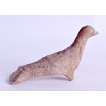 A ROMAN ANTIQUITY POTTERY FIGURE OF A STYLISED BIRD. 12 cm wide.