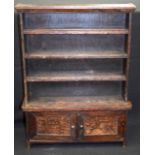 AN ANTIQUE APPRENTICE WELSH DRESSER. 52 cm x 39 cm.