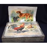 A VINTAGE WOODEN CUBE PUZZLE, animal themed.