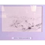 ARCHIBALD THORBURN (1860-1935), framed sketch, study of birds. 12 cm x 18.5 cm.