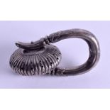 AN UNUSUAL MID 19TH CENTURY CONTINENTAL SILVER BABIES RATTLE. 2.4 oz. 9.5 cm long.