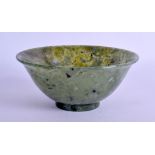 A CHINESE MOSS AGATE CIRCULAR BOWL. 13 cm diameter.