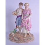 Royal Worcester fine large group of Paul and Virginia painted in Raphaelesque colours date code